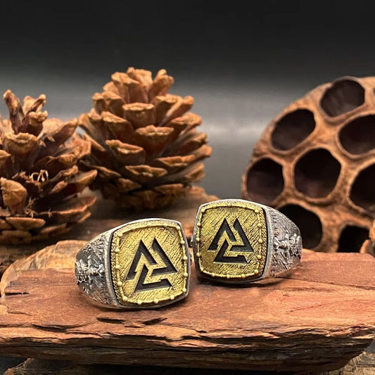 Nordic Viking Ring 925 Silver Valknut Rune Silver Jewelry