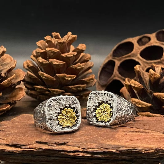 Nordic Viking Ring 925 Silver Vegvisir  Silver Jewelry