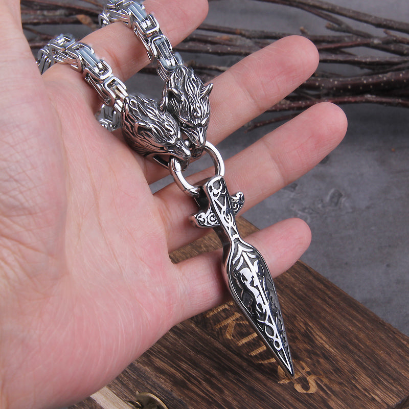 King Chain With Odin's Wolf & Anchor Pendant