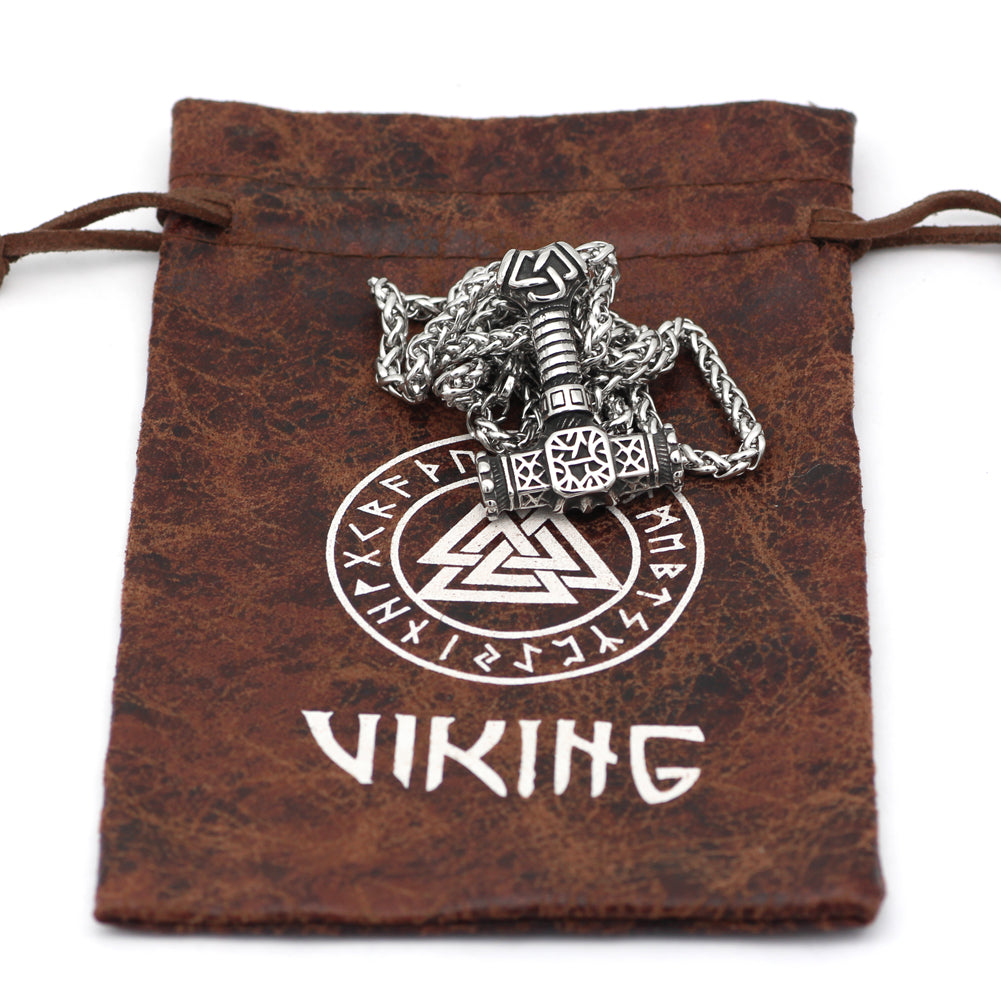 Thors Hammer with Valknut Necklace