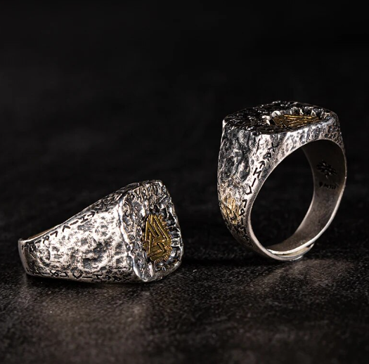 Nordic Viking Ring 925 Silver Valknut Rune Silver Jewelry