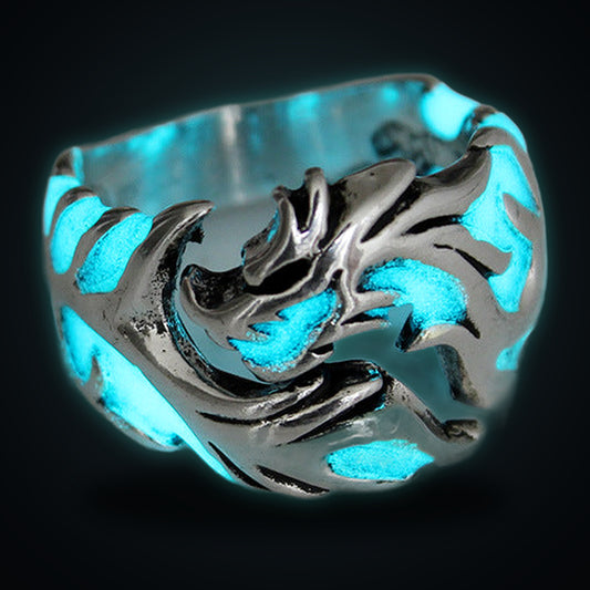 Viking Nordic Giant Dragon Nidhogg Glowing Ring