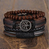 Tree of life multi layer leather bracelet