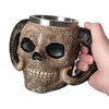 Embossed Horns Skull Mug