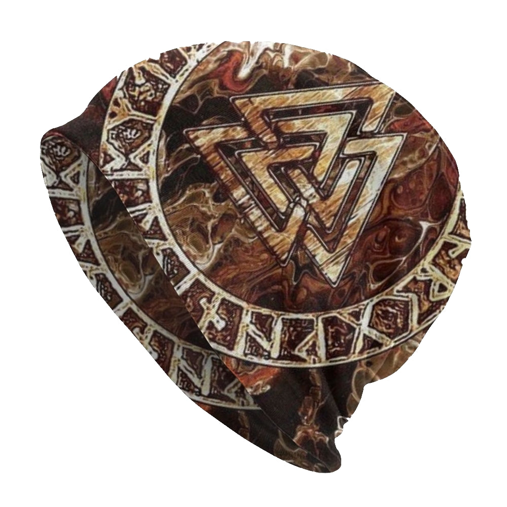 Viking Stretchable Hat With Brown Valknut