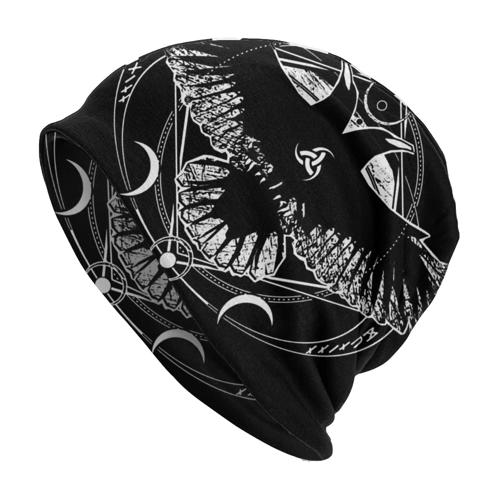 Viking  Black Stretchable Hat With Ravens