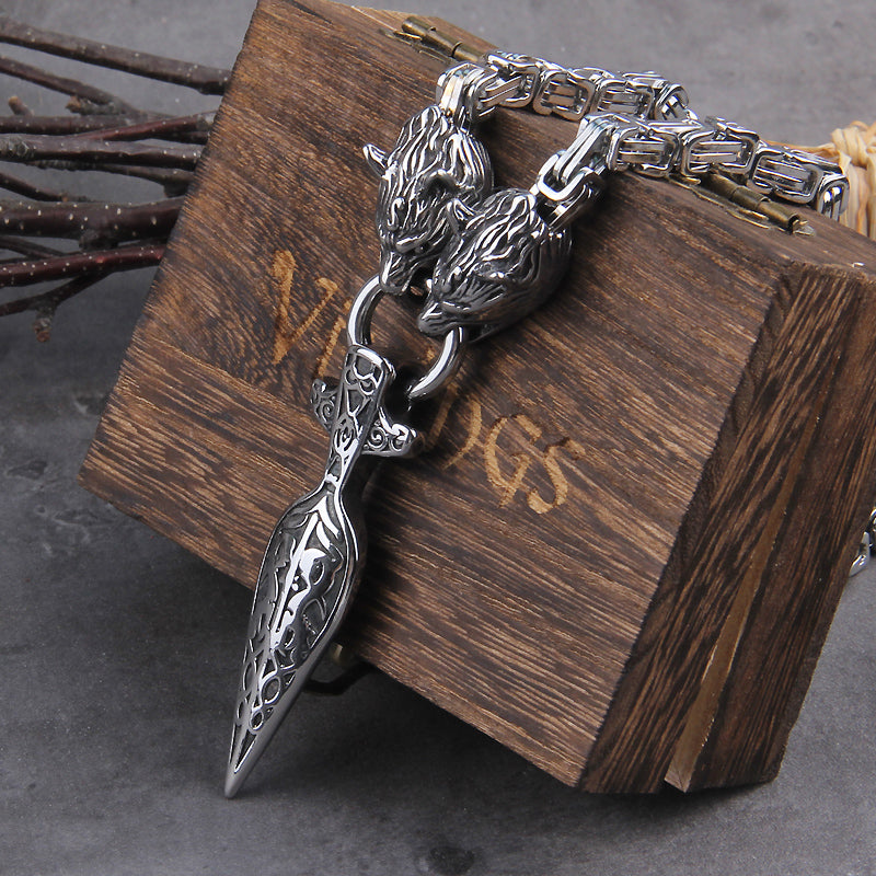 King Chain With Odin's Wolf & Anchor Pendant