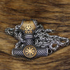 Viking Mjolnir with Gold Plated Vegvisir Necklace