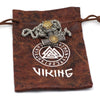 Viking Mjolnir with Gold Plated Vegvisir Necklace