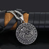 Nordic Viking Necklace with Yggdrasil and Wolf and Runes