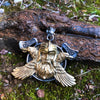Nordic Viking Odin with Raven and Axes Necklace