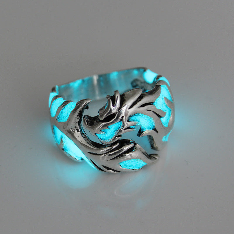 Viking Nordic Giant Dragon Nidhogg Glowing Ring