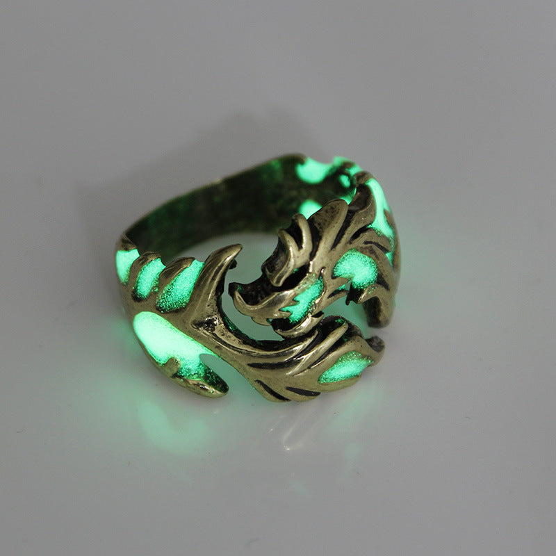 Viking Nordic Giant Dragon Nidhogg Glowing Ring