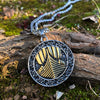 Viking Odin&#39;s Ship Necklace With Runes and Vegvisir