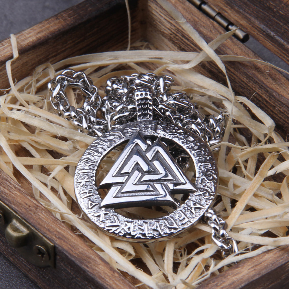 King Chain Valknut with 24 Runes