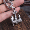King Chain With Odin&#39;s Raven, Wolf and Mjolnir