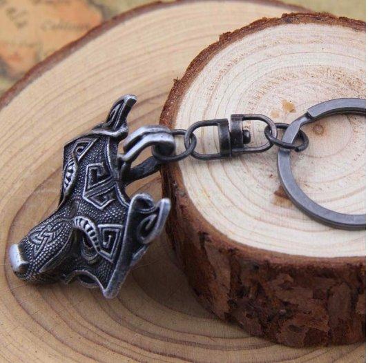 ageofvikings Antique silver Fenrir Keychain