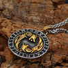 Vikings Roar Geri and Freki Necklace with Runes Alphabet