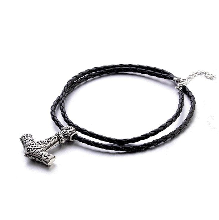 ageofvikings Bronze "Iangr" Viking Hammer Leather Necklace