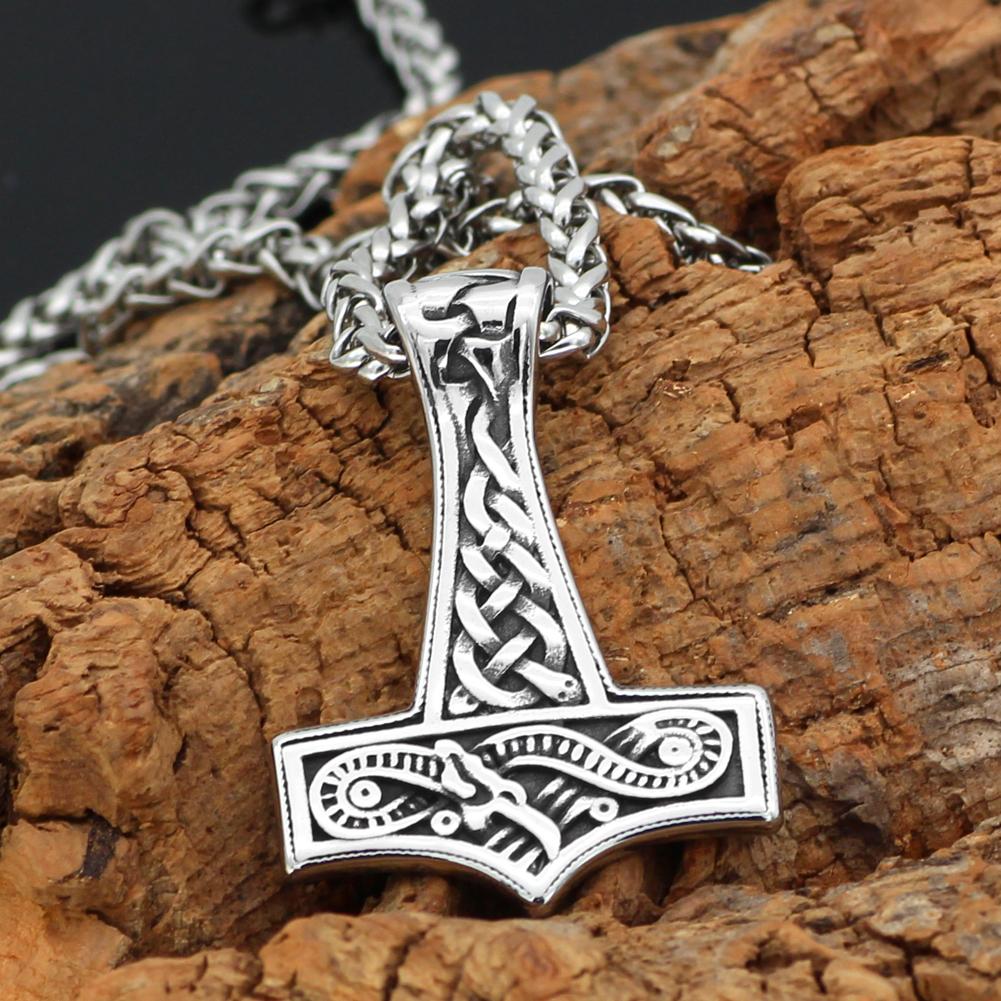 Odins-Glory Jörmungandr Mjolnir Necklace