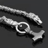 Odins-glory King Chain With Bear Heads &amp; Mjolnir Pendant