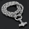 Odins-glory 50cm - 20inch King Chain With Berserker Holding A Mjolnir Pendant