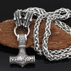 Odins-glory 50cm - 20inch King Chain With Dragon Heads &amp; Mjolnir Pendant
