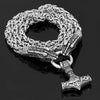 Odins-glory 60cm - 24inch King Chain With Dragon Heads &amp; Mjolnir Pendant