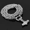 Odins-glory 60cm - 24inch King Chain With Dragon Heads &amp; Mjolnir Pendant
