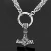 Odins-glory 60cm  - 24inch King Chain With Mjolnir Pendant