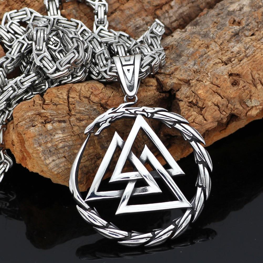 Odins-glory 60cm - 24inch King Chain With Valknut Pendant