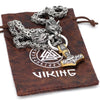 Odins-Glory King Chain With Wolf Heads &amp; Gold Trimmed Mjolnir