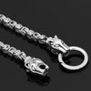Odins-glory King Chain With Wolf Heads &amp; Mjolnir Pendant