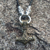 ageofvikings Bronze &quot;kirkja&quot; Leather Viking Hammer Necklace