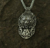 Viking Wolf Necklace with Wolf Protect Me Engraving