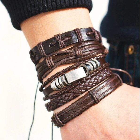 ageofvikings Brown Leather Bracelet