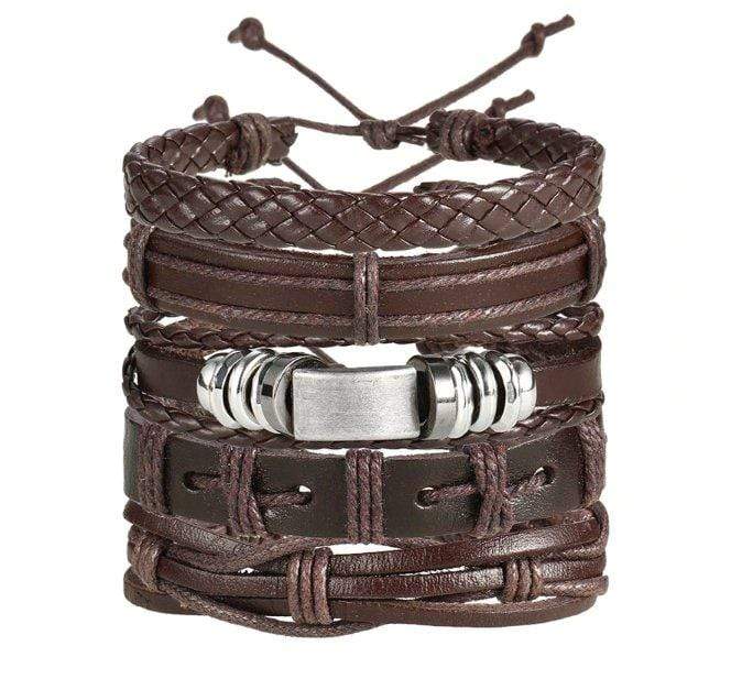 ageofvikings Brown Leather Bracelet