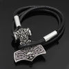 Odins-glory Leather Mjolnir Bracelet
