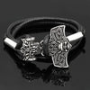 Odins-glory Leather Mjolnir Bracelet