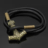 Odins-glory Leather Mjolnir Bracelet