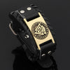 Odins-glory Leather Valknut Bracelet
