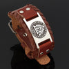 Odins-glory Leather Valknut Bracelet