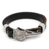 Odins-glory Leather Viking Bracelet With Raven Skull