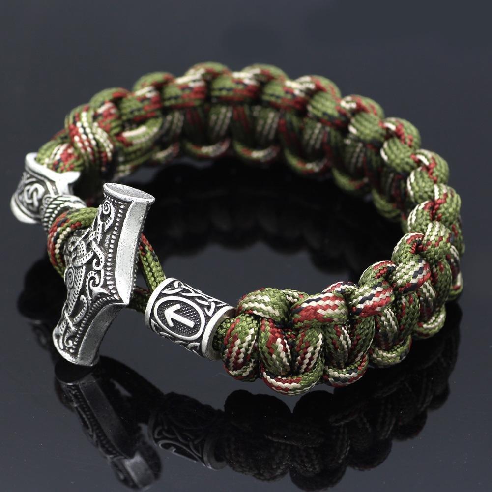 Odins-glory Military Style Mjolnir Paracord Bracelet