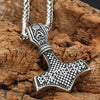 Odins-Glory Mjolnir Necklace With Runes