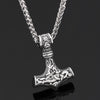 Odins-Glory Steel / 60cm - 24inch Mjolnir Necklace With Steel Or Leather Chain