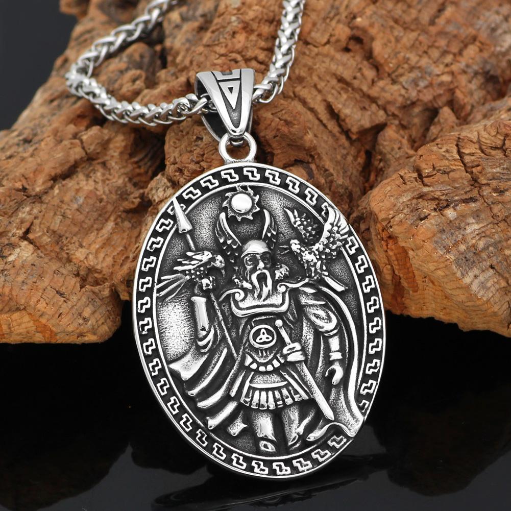 Odins-Glory Odin And His Ravens Huginn & Muninn Necklace