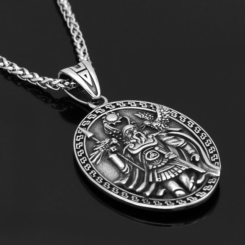 Odins-Glory Odin And His Ravens Huginn & Muninn Necklace