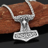 Odins-Glory Raven Mjolnir Necklace