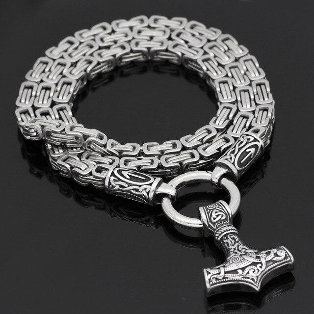 Odins-Glory 50cm - 20inch Rune King Chain With Mjolnir Pendant